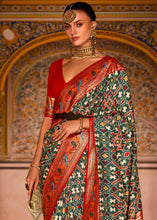 Load image into Gallery viewer, Green &amp; Red Patola Printed Designer Silk Saree