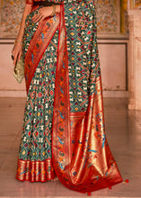 Load image into Gallery viewer, Green &amp; Red Patola Printed Designer Silk Saree