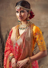 Cargar imagen en el visor de la galería, Cardinal Red Bandhani Print Soft Silk Designer Saree