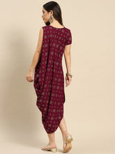 Load image into Gallery viewer, One side cowl asymettric dress with side
