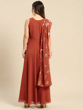 Laden Sie das Bild in den Galerie-Viewer, Long flare dress with dupatta drape