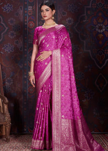 Royal Purple Zari Woven Satin Silk Saree