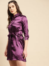 Load image into Gallery viewer, Front knot shirt dress