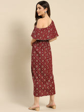 Carica l'immagine nel visualizzatore Galleria,One Shoulder yoke overlap printed dress