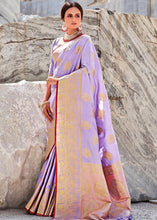 Cargar imagen en el visor de la galería, Orchid Purple Woven Designer Silk Saree with Butti overall