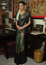 Load image into Gallery viewer, Mehendi Green Two Tone Zari Woven Banarasi Silk Saree