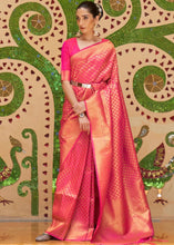 Cargar imagen en el visor de la galería, Hot Pink Zari Woven Kanjivaram Silk Saree