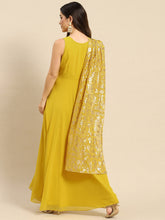 Carica l'immagine nel visualizzatore Galleria,Long flare dress with dupatta drape