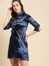 Load image into Gallery viewer, Front knot shirt dress