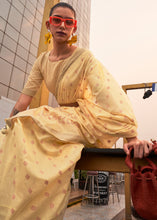 Load image into Gallery viewer, Royal Yellow Handloom Weaving Banarasi Cotton Silk Saree