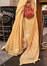 Load image into Gallery viewer, Royal Yellow Handloom Weaving Banarasi Cotton Silk Saree