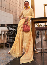 Load image into Gallery viewer, Royal Yellow Handloom Weaving Banarasi Cotton Silk Saree