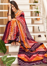 Load image into Gallery viewer, Pink &amp; Orange Leheriya Printed Cotton Saree: Summer Edition : Top Pick