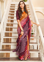Load image into Gallery viewer, Pink &amp; Orange Leheriya Printed Cotton Saree: Summer Edition : Top Pick