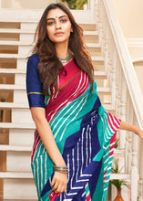 Load image into Gallery viewer, Shades Of Blue Leheriya Printed Cotton Saree : Top Pick