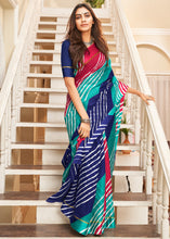 Load image into Gallery viewer, Shades Of Blue Leheriya Printed Cotton Saree : Top Pick