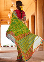 Load image into Gallery viewer, Kelly Green Soft Silk Saree with Embroidered Blouse