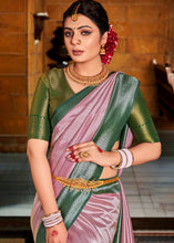 Load image into Gallery viewer, Carnation Pink Zari Woven Kanjivaram Silk Saree with Contrast Border &amp; Pallu
