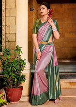 Load image into Gallery viewer, Carnation Pink Zari Woven Kanjivaram Silk Saree with Contrast Border &amp; Pallu