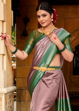 Load image into Gallery viewer, Lilac Purple Zari Woven Kanjivaram Silk Saree with Contrast Border &amp; Pallu