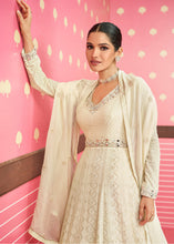 Load image into Gallery viewer, Ivory White Designer Georgette Embroidered Anarkali Suit