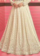 Load image into Gallery viewer, Ivory White Designer Georgette Embroidered Anarkali Suit