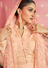 Load image into Gallery viewer, Light Peach Pink Designer Georgette Embroidered Anarkali Suit