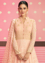 Load image into Gallery viewer, Light Peach Pink Designer Georgette Embroidered Anarkali Suit