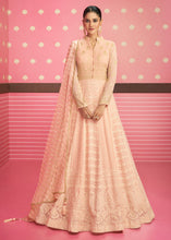 Load image into Gallery viewer, Light Peach Pink Designer Georgette Embroidered Anarkali Suit