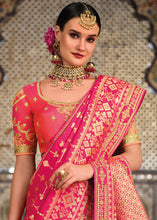 Load image into Gallery viewer, Shades Of Pink Banarasi Silk Saree with Embroidered work