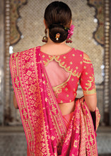 Load image into Gallery viewer, Shades Of Pink Banarasi Silk Saree with Embroidered work