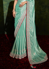 Load image into Gallery viewer, Powder Blue Designer Silk Saree with Contrast Blouse