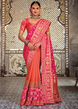Load image into Gallery viewer, Shades Of Pink Banarasi Silk Saree with Embroidered work