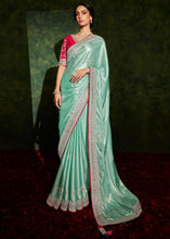 Load image into Gallery viewer, Powder Blue Designer Silk Saree with Contrast Blouse