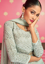 Load image into Gallery viewer, Shades Of Blue Georgette Embroidered Anarkali Suit