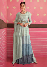 Load image into Gallery viewer, Shades Of Blue Georgette Embroidered Anarkali Suit