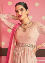 Load image into Gallery viewer, Peach Pink Georgette Embroidered Anarkali Suit