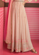 Load image into Gallery viewer, Peach Pink Georgette Embroidered Anarkali Suit