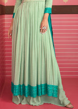 Load image into Gallery viewer, Shades Of Green Georgette Embroidered Anarkali Suit