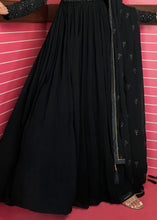 Load image into Gallery viewer, Midnight Black Georgette Embroidered Anarkali Suit