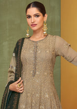 Load image into Gallery viewer, Tan Brown Designer Embroidered Georgette Anarkali Suit (Pre-Order)
