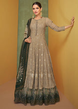 Load image into Gallery viewer, Tan Brown Designer Embroidered Georgette Anarkali Suit (Pre-Order)