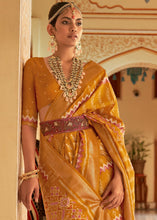 Load image into Gallery viewer, Honey Yellow Designer Printed Silk Saree