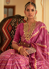 Load image into Gallery viewer, Mulberry Purple Designer Printed Silk Saree