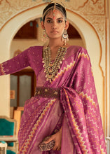 Load image into Gallery viewer, Mulberry Purple Designer Printed Silk Saree