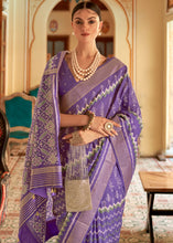 Load image into Gallery viewer, Orchid Purple Designer Printed Silk Saree