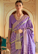 Load image into Gallery viewer, Orchid Purple Designer Printed Silk Saree