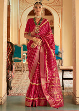 Load image into Gallery viewer, Magenta Pink Designer Printed Silk Saree : Top Pick