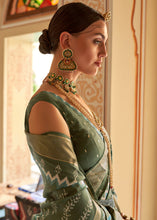 Load image into Gallery viewer, Pistachio Green Designer Printed Silk Saree