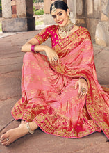 Load image into Gallery viewer, Shades Of Pink Zari Woven Banarasi Silk Saree with Embroidered Blouse